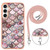 Samsung Galaxy S24 FE Electroplating Pattern IMD TPU Shockproof Case with Neck Lanyard - Pink Scales