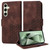 Samsung Galaxy S24 FE Embossed Rhombus Starry Leather Phone Case - Brown