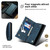 Samsung Galaxy S24 FE ESEBLE Retro Frosted RFID Flip Leather Phone Case - Dark Green