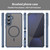 Samsung Galaxy S24 FE Fan Dun Series TPU Hybrid PC Frosted Magsafe Phone Case - Blue