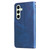 Samsung Galaxy S24 FE Fashion Calf Texture Zipper Leather Phone Case - Blue