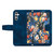 Samsung Galaxy S24 FE Floral Pattern Leather Phone Case with Lanyard - Dark Blue
