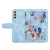 Samsung Galaxy S24 FE Floral Pattern Leather Phone Case with Lanyard - Light Blue