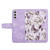 Samsung Galaxy S24 FE Floral Pattern Leather Phone Case with Lanyard - Light Purple