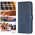 Samsung Galaxy S24 FE Four-leaf Embossed Leather Phone Case - Blue