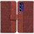 Samsung Galaxy S24 FE Geometric Embossed Leather Phone Case - Brown