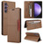 Samsung Galaxy S24 FE GQUTROBE G01 RFID Anti-theft Leather Phone Case - Brown