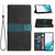 Samsung Galaxy S24 FE Grid Stitching Leather Phone Case with Lanyard - Black