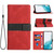 Samsung Galaxy S24 FE Grid Stitching Leather Phone Case with Lanyard - Red