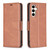 Samsung Galaxy S24 FE Lambskin Texture Pure Color Flip Leather Phone Case - Brown