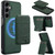 Samsung Galaxy S24 FE LC.IMEEKE L3 Series Detachable RFID Card Bag Magsafe Phone Case - Green
