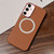 Samsung Galaxy S24 FE Leather Texture Design MagSafe Full Coverage Phone Case - Brown