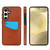 Samsung Galaxy S24 FE Litchi Leather Skin Card Slots Phone Case - Brown