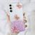 Samsung Galaxy S24 FE Luminous Starry Sky Glitter Butterfly TPU Phone Case - Pink