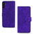 Samsung Galaxy S24 FE Mandala Embossed Dual-Fold Calf Leather Phone Case - Purple