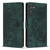 Samsung Galaxy S24 FE Mandala Embossed Retro Frosted Leather Phone Case - Green