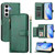 Samsung Galaxy S24 FE Multi-Card Slots Zipper Wallet Leather Phone Case - Green