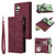 Samsung Galaxy S24 FE Multifunctional Multi-Card Wallet Phone Leather Case - Wine Red