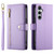 Samsung Galaxy S24 FE Nine Card-slot Zipper Wallet Bag Leather Phone Case - Purple