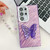 Samsung Galaxy S24 FE Plating Glitter Lens Film Texture Butterfly Holder Wristband Phone Case - Pink Water Ripples
