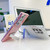 Samsung Galaxy S24 FE Plating Glitter Texture Fold Holder TPU Phone Case with Lens Film - White Wrinkles
