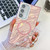 Samsung Galaxy S24 FE Plating Texture Wristband MagSafe TPU Phone Case with Glitter Lens Film - Pink Water Ripples