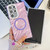 Samsung Galaxy S24 FE Plating Texture Wristband MagSafe TPU Phone Case with Glitter Lens Film - Purple Feather Yarn
