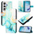 Samsung Galaxy S24 FE PT003 Marble Pattern Flip Leather Phone Case - Green