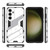 Samsung Galaxy S24 FE Punk Armor 2 in 1 PC + TPU Shockproof Phone Case with Invisible Holder - White