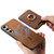Samsung Galaxy S24 FE Retro Cross Leather Ring Vertical Insert Card bag need MagSafe Phone Case - Brown Samsung Galaxy S24 FE Retro Cross Leather Ring Vertical Insert Card bag need MagSafe Phone Case - Brown