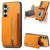 Samsung Galaxy S24 FE Retro MagSafe Zipper Wallet Card Bag Back Phone Case - Yellow