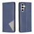 Samsung Galaxy S24 FE Rhombus Texture Magnetic Leather Phone Case - Blue