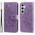 Samsung Galaxy S24 FE Seven-petal Flowers Embossing Leather Phone Case - Light Purple