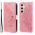 Samsung Galaxy S24 FE Seven-petal Flowers Embossing Leather Phone Case - Rose Gold