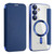 Samsung Galaxy S24 FE Shield MagSafe RFID Anti-theft Leather Phone Case - Dark Blue