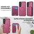 Samsung Galaxy S24 FE Skin Feel Detachable Card Bag Magsafe Phone Case - Wine Red