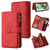 Samsung Galaxy S24 FE Skin Feel Multi Card Slots Zipper Wallet Leather Phone Case - Red