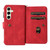 Samsung Galaxy S24 FE Skin Feel Multi Card Slots Zipper Wallet Leather Phone Case - Red