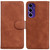 Samsung Galaxy S24 FE Skin Feel Pure Color Flip Leather Phone Case - Brown