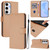 Samsung Galaxy S24 FE Skin Feel Solid Color Leather Phone Case with Lanyard - Nude
