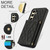 Samsung Galaxy S24 FE Splicing Rhombic Texture Card Bag Phone Case with Long Lanyard - Black