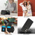 Samsung Galaxy S24 FE Splicing Rhombic Texture Card Bag Phone Case with Long Lanyard - Black