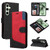 Samsung Galaxy S24 FE Three Color Splicing Leather Phone Case - Black