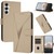 Samsung Galaxy S24 FE Triangle Pattern Buckle Clasp Leather Phone Case - Gold