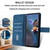 Samsung Galaxy S24 FE Triangle Solid Color Leather Phone Case - Blue