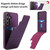 Samsung Galaxy S24 FE Tri-fold Holder Leather Phone Case with Card Slot - Dark Purple