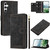 Samsung Galaxy S24 FE Tulips Embossed Leather Phone Case with Lanyard - Black