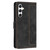 Samsung Galaxy S24 FE Tulips Embossed Leather Phone Case with Lanyard - Black