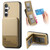 Samsung Galaxy S24 FE Twill Fabric Leather Vertical Flip RFID Card Bag Phone Case - Khaki