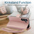 Samsung Galaxy S24 FE YM016 Rhombic Zipper Card Wallet Leather Phone Case with Lanyard - Rose Gold